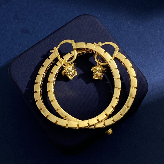 Versace Brass Medusa Earrings