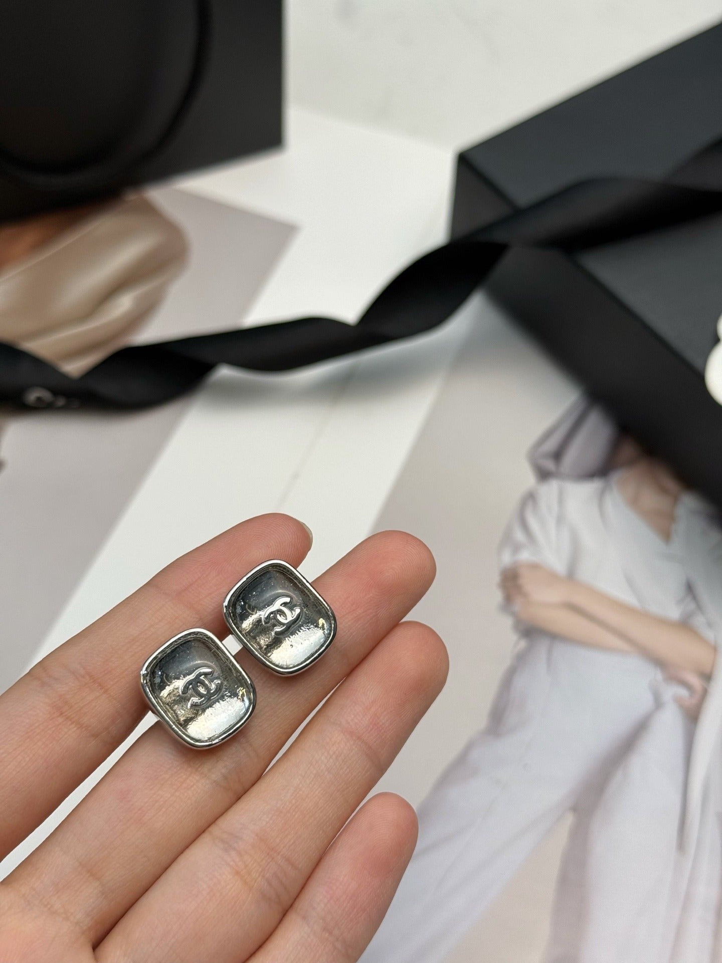 Chanel Vintage-Finish Earrings