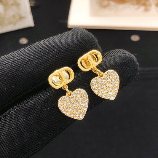 Dior Brass Heart Earrings