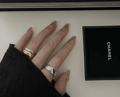 Chanel Silver Logo Ring