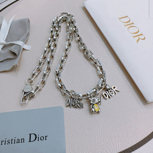 Dior Sterling Silver Chain Necklace
