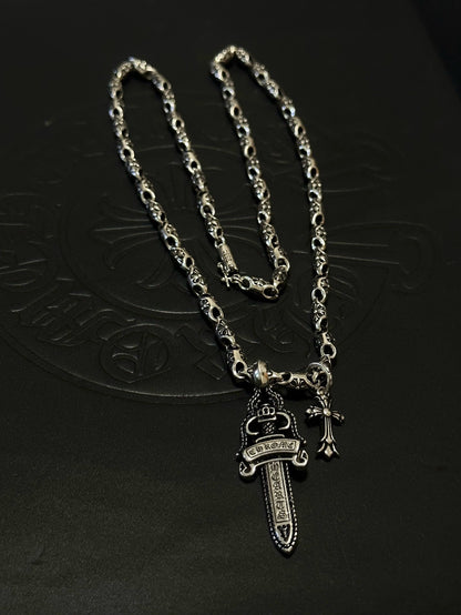 Chrome Hearts Sterling Silver Cross Necklace