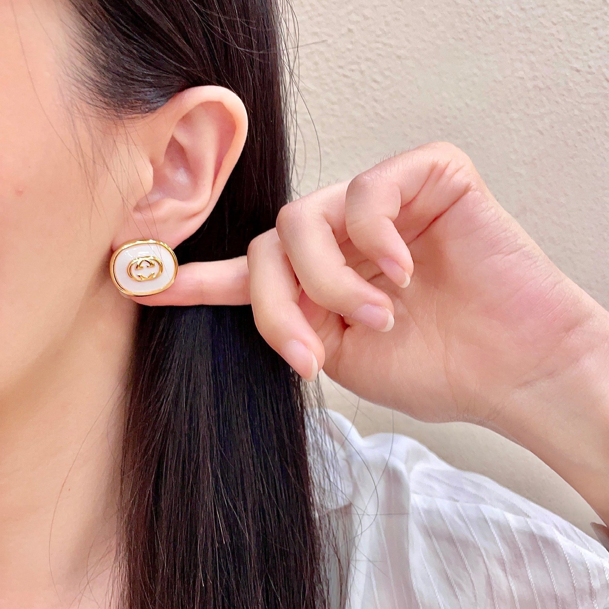Gucci Brass & Sterling Silver Earrings