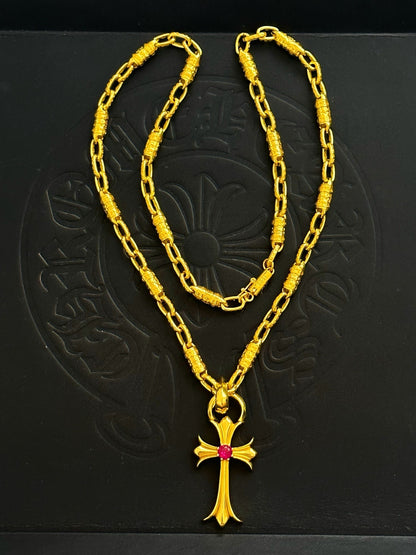 Chrome Hearts Sterling Silver Cross Necklace