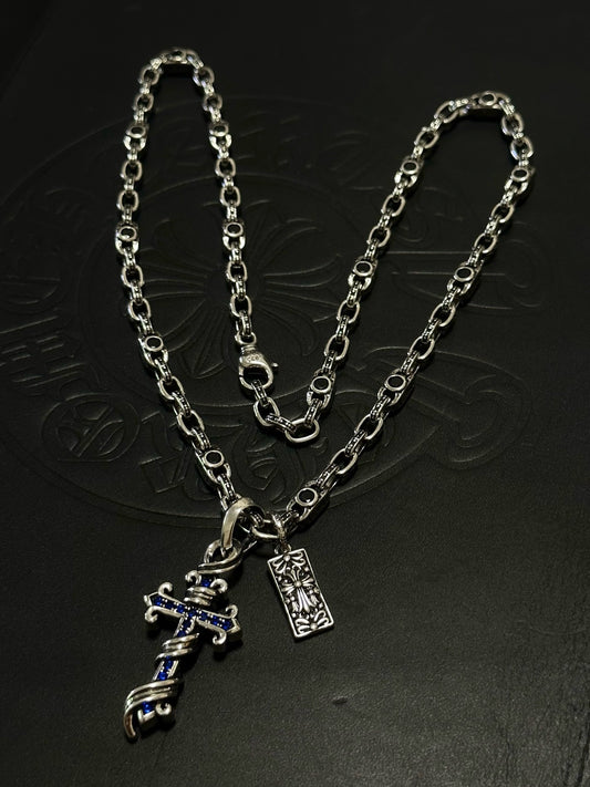 Chrome Hearts Sterling Silver Cross Necklace
