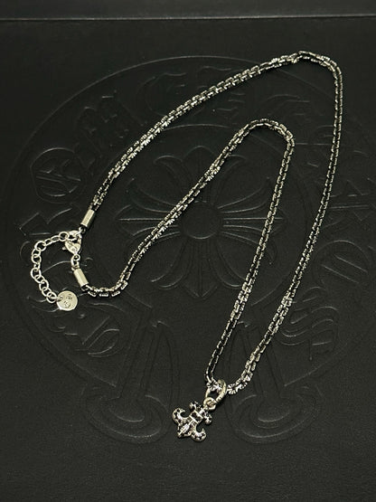 Chrome Hearts Sterling Silver Cross Necklace