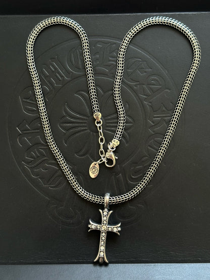 Chrome Hearts Sterling Silver Cross Necklace
