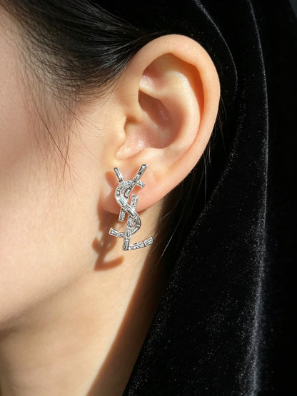 Saint Laurent Sterling Silver Vintage-Finish Earrings