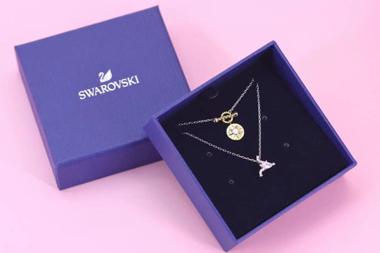 Swarovski Gold Lock Necklace