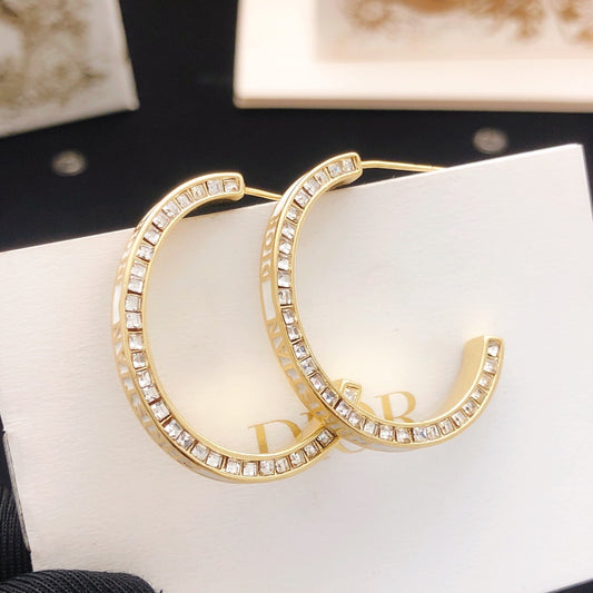 Dior White Brass Earrings