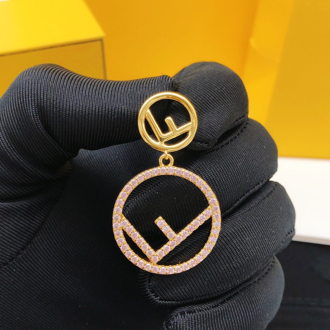 Fendi Red Round Earrings