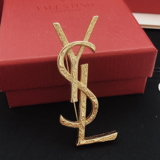 Saint Laurent Brass Brooch