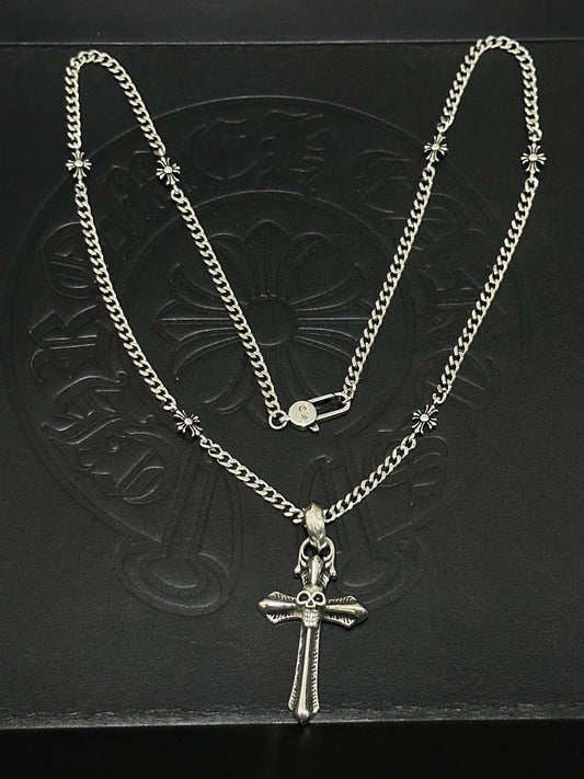 Chrome Hearts Sterling Silver Cross Necklace