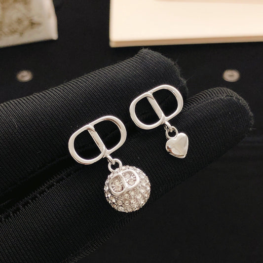 Dior Brass Heart Earrings