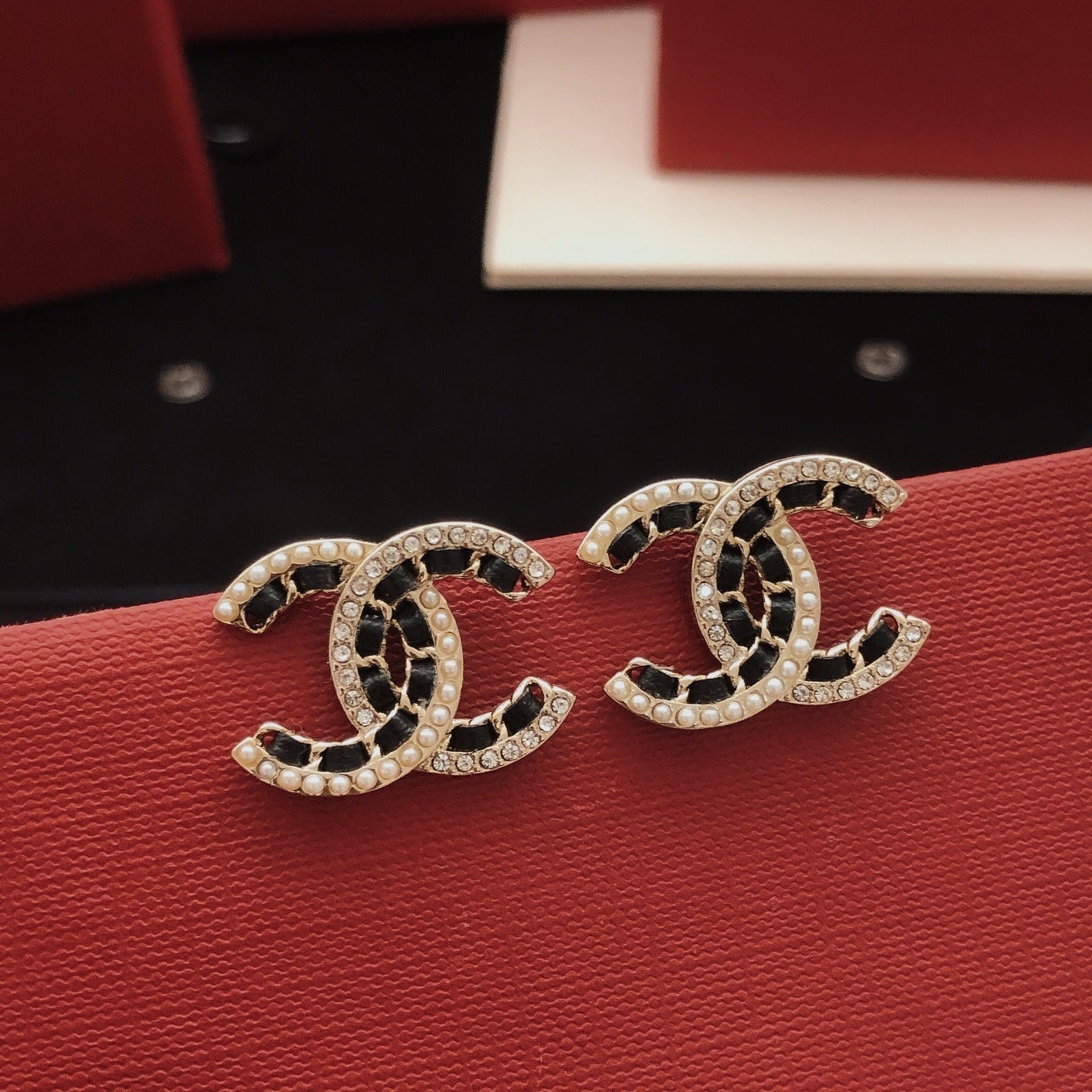 Chanel Leather Earrings