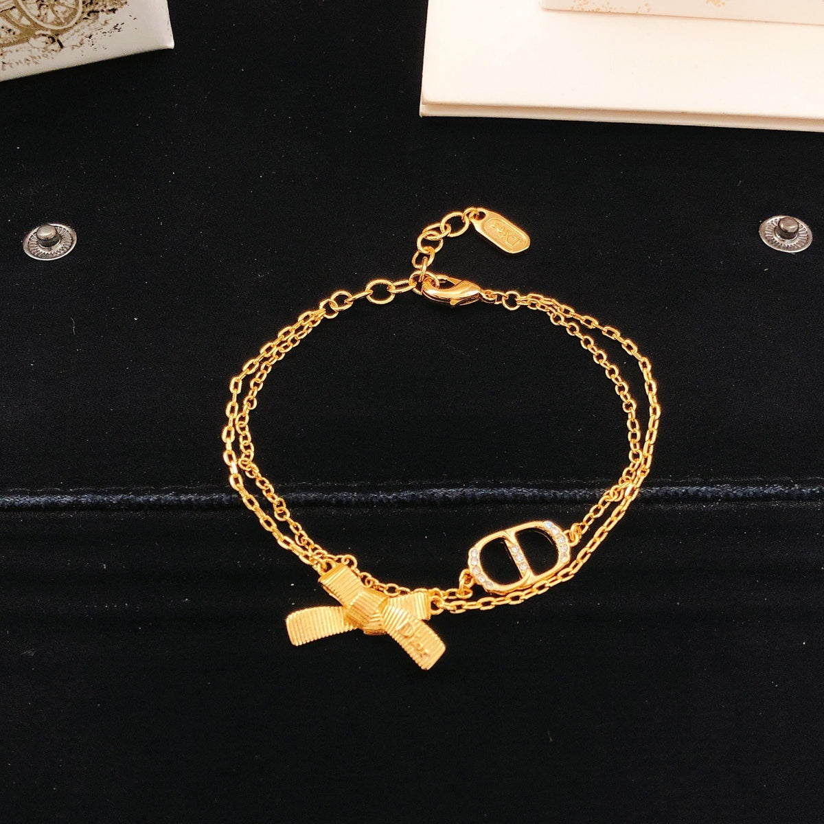 Dior Brass Bow Bracelet