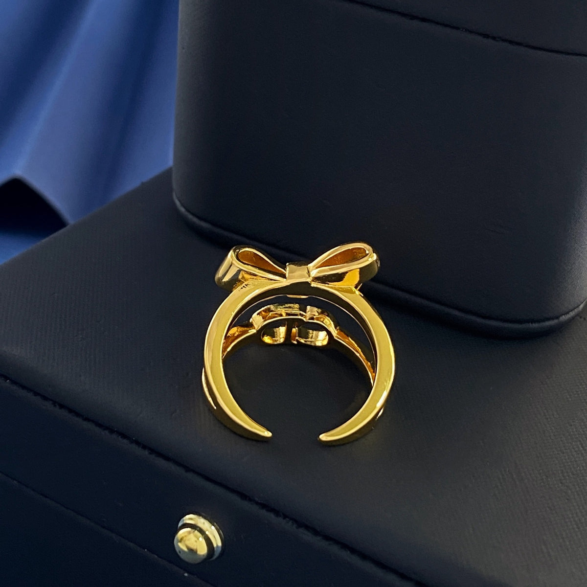 Dior Gold Brass Bow Ring