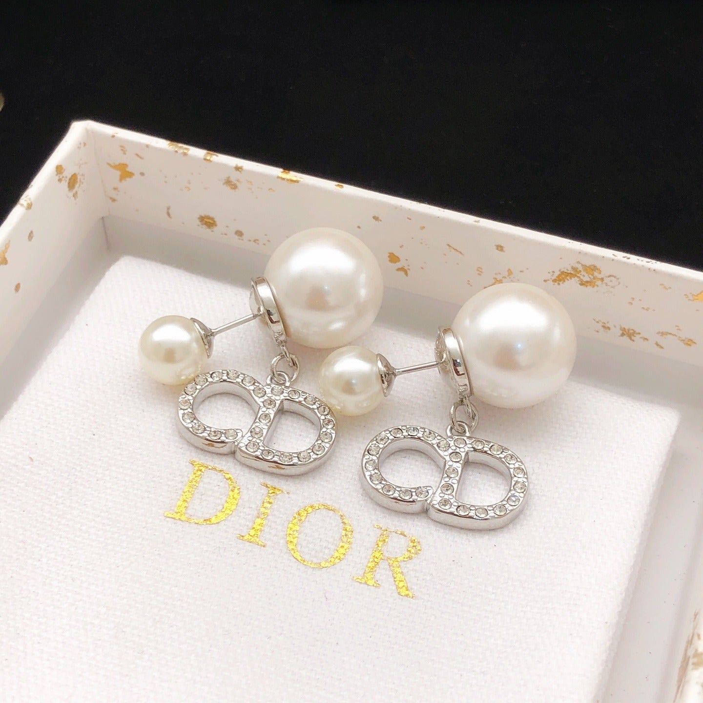 Dior Silver Brass Earrings