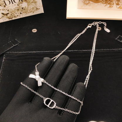 Dior Brass Bow Necklace