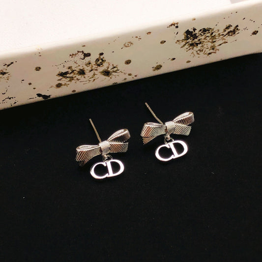 Dior Brass Bow Earrings