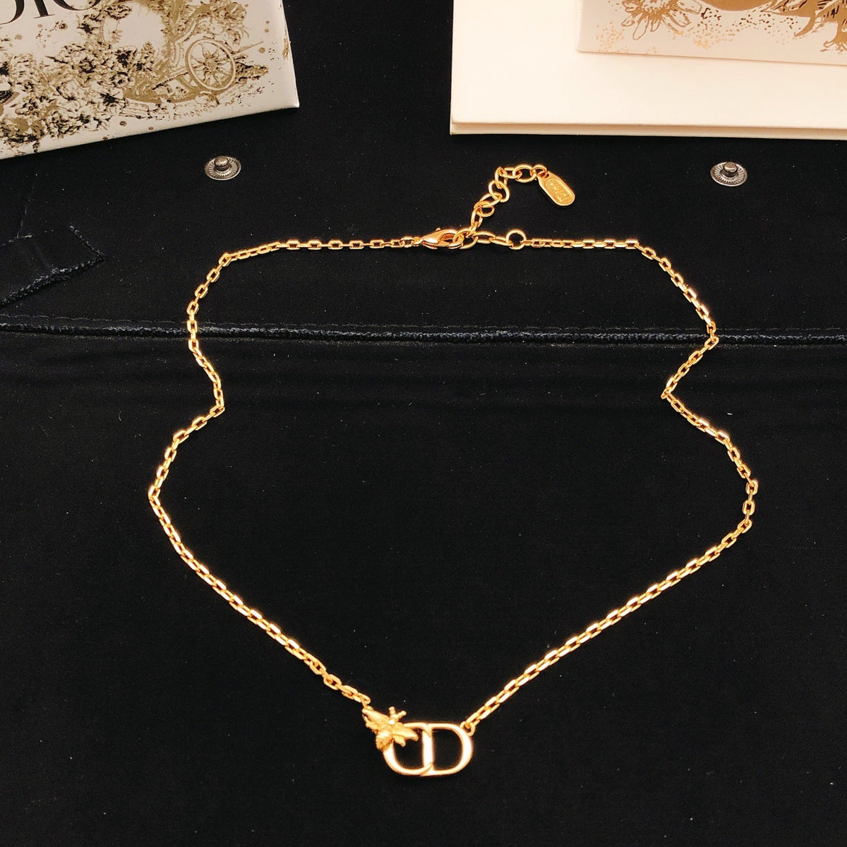 Dior Brass Bee Necklace