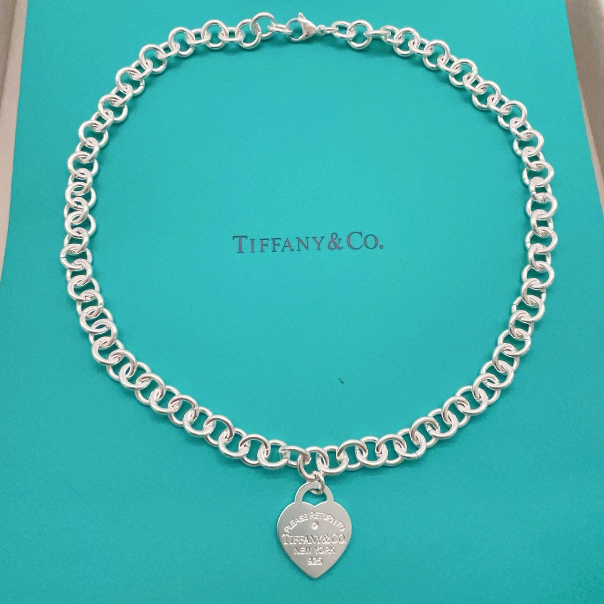 Tiffany & Co. Silver Brass Heart Necklace
