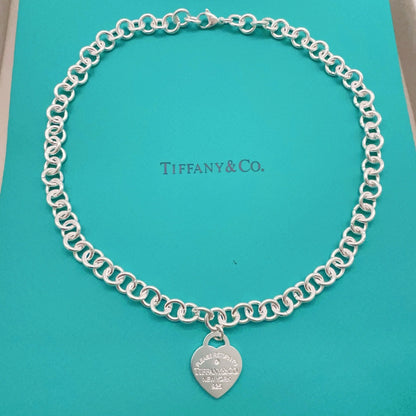 Tiffany & Co. Silver Brass Heart Necklace