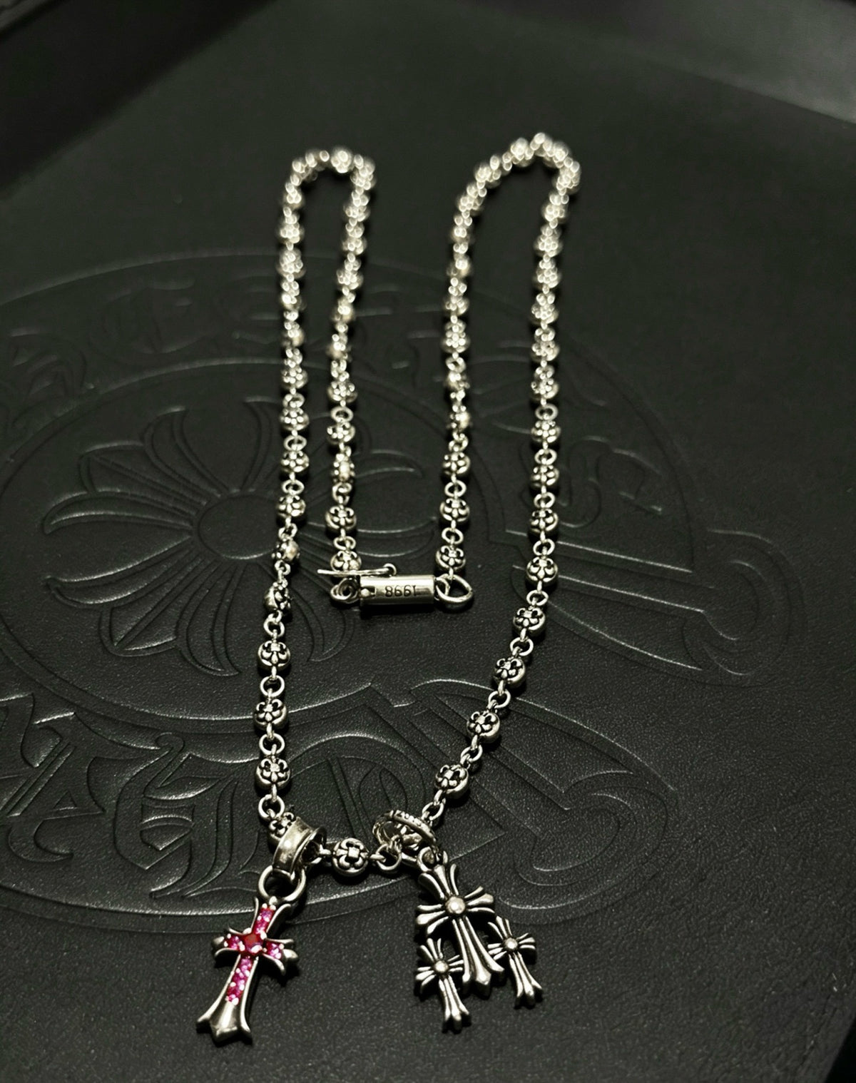 Chrome Hearts Sterling Silver Cross Necklace