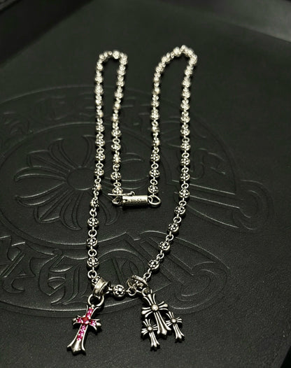 Chrome Hearts Sterling Silver Cross Necklace