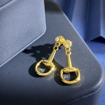 Gucci Silver Brass Horsebit Earrings