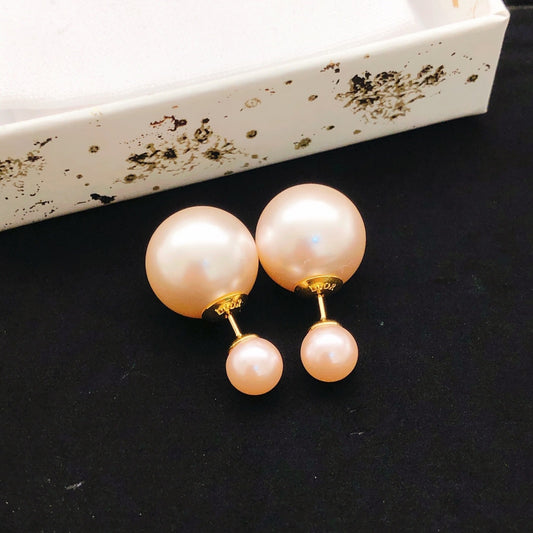 Dior Gold Brass Pearl Earrings