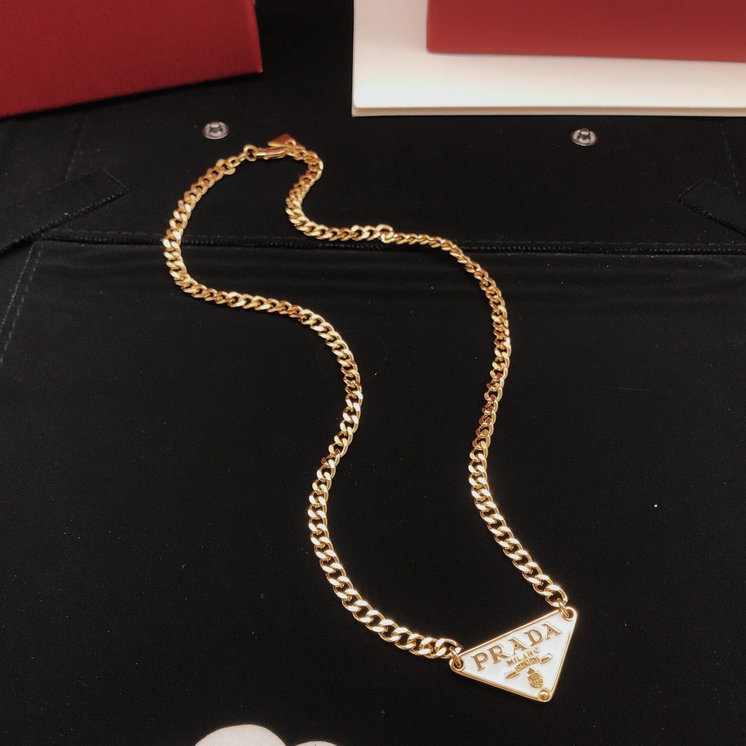 Prada White Brass Necklace