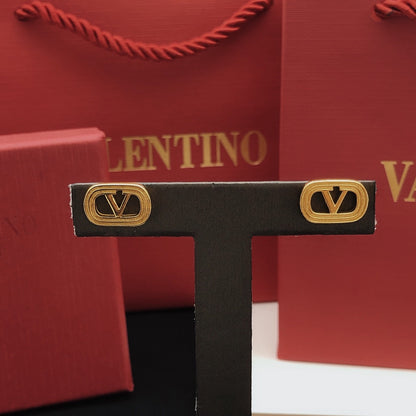 Valentino Brass Openwork Earrings