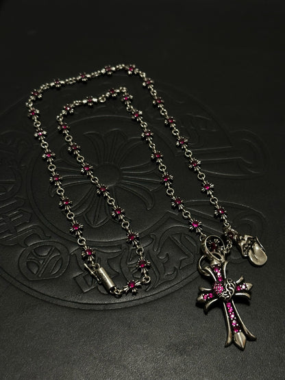 Chrome Hearts Sterling Silver Cross Necklace