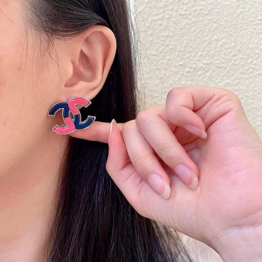 Chanel Colorblock Earrings