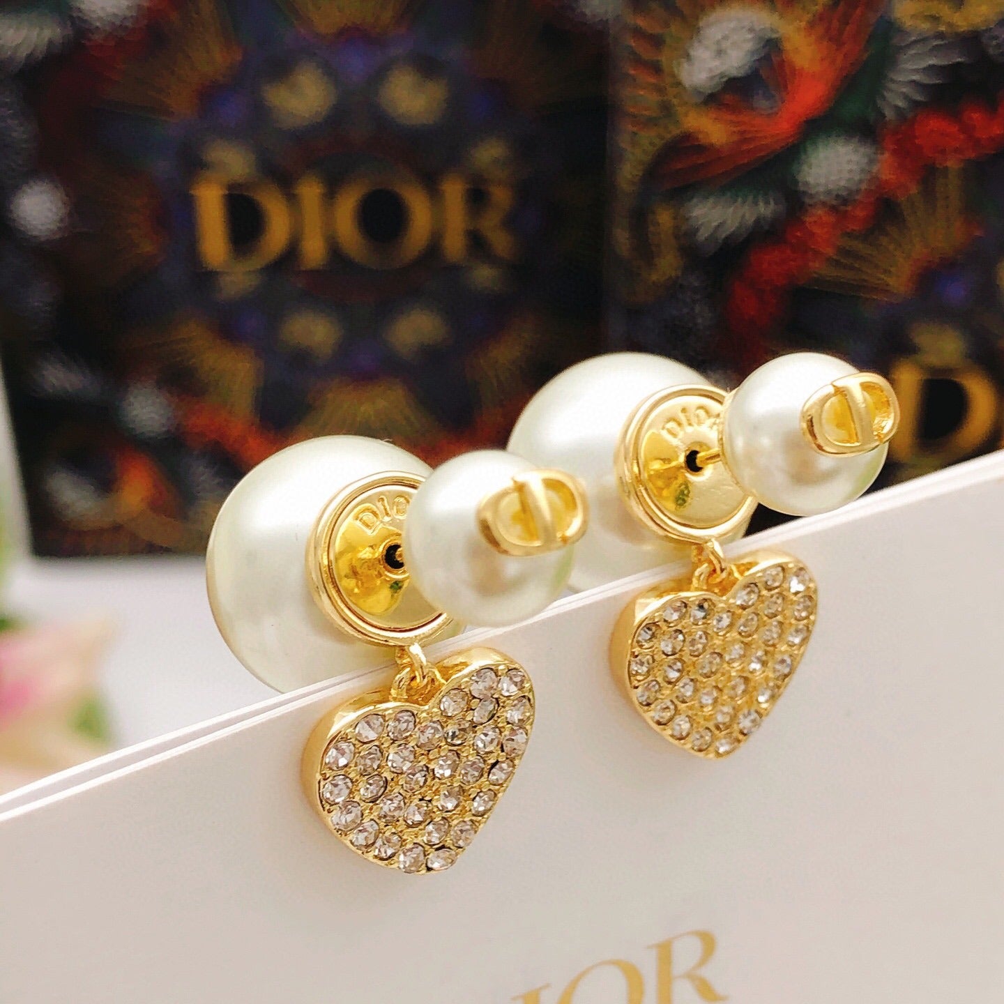 Dior Brass Heart Earrings