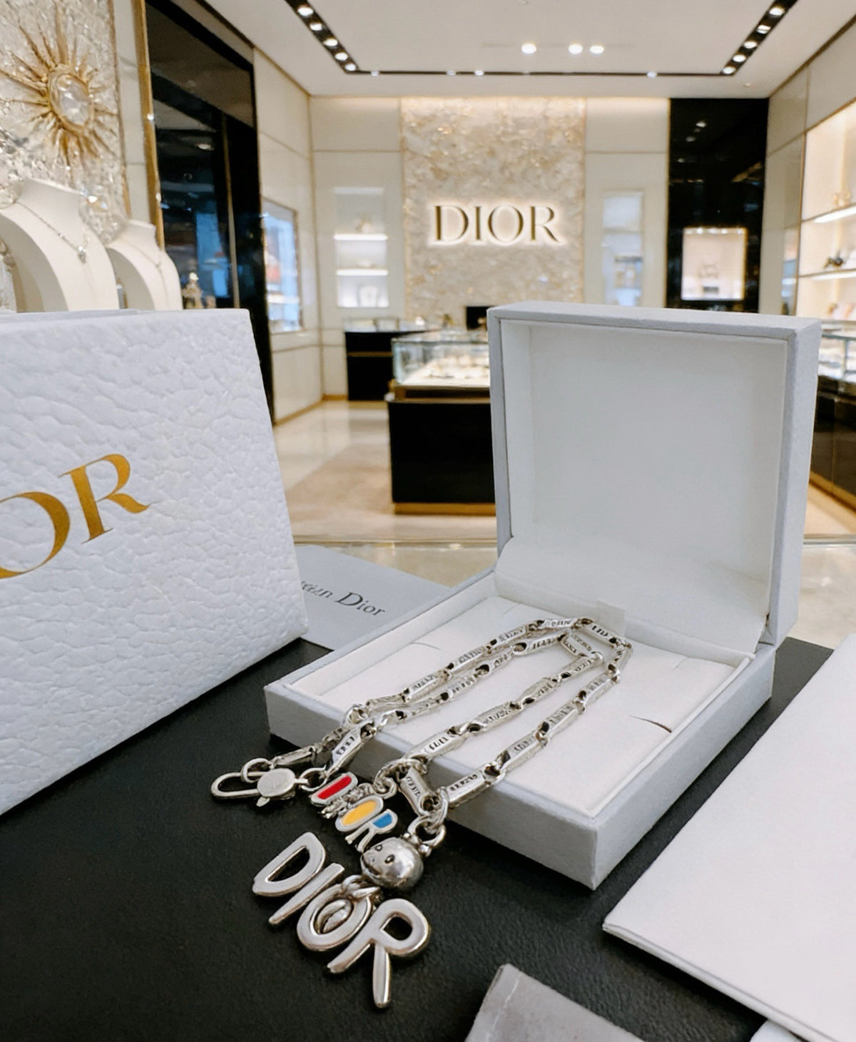 Dior Sterling Silver Chain Necklace