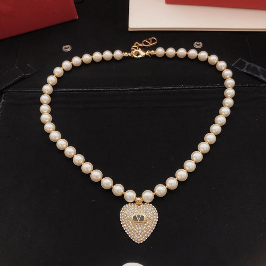 Valentino Brass Heart Necklace