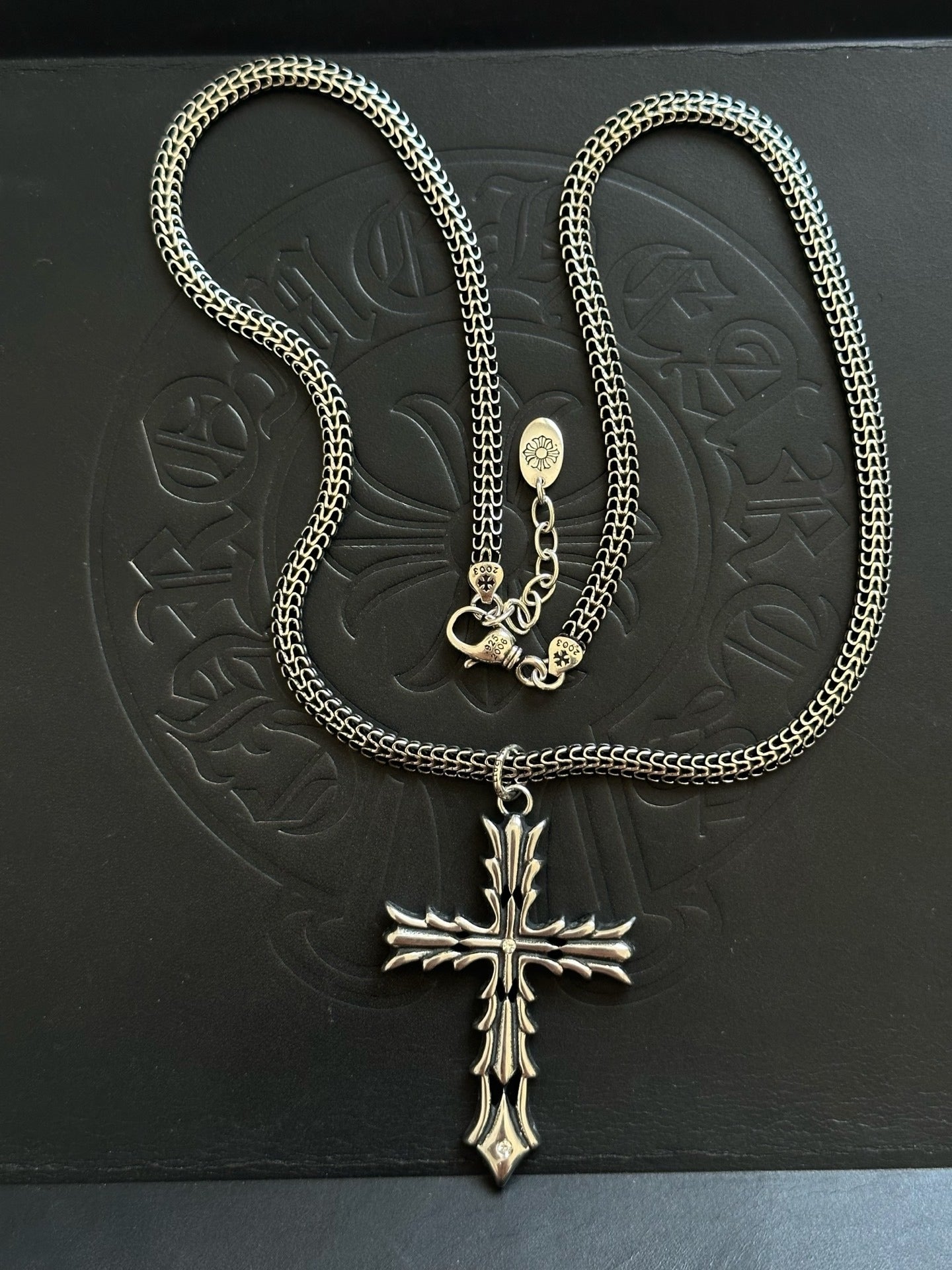 Chrome Hearts Sterling Silver Cross Necklace