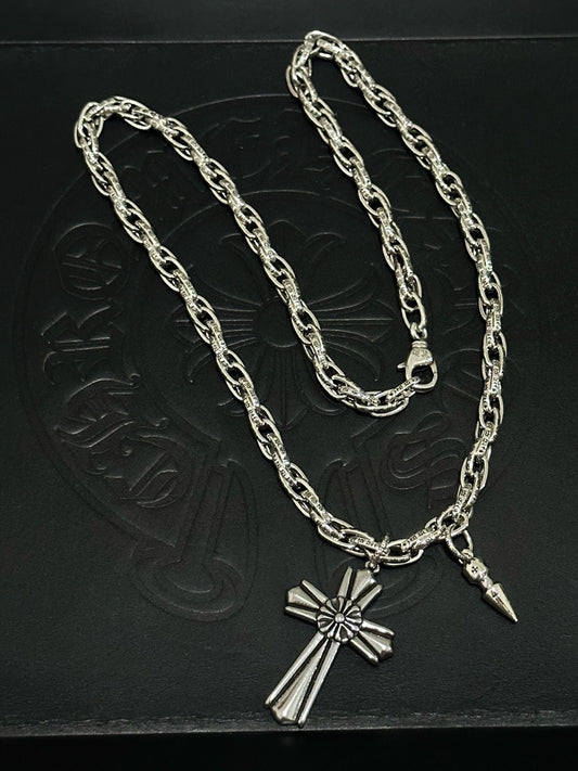 Chrome Hearts Sterling Silver Cross Necklace