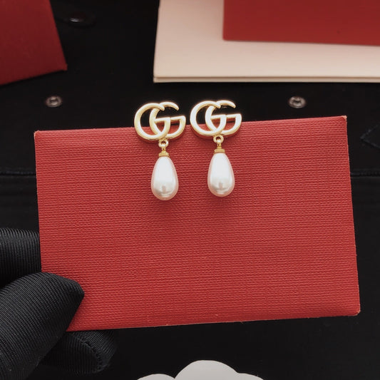 Gucci Brass Pearl Earrings
