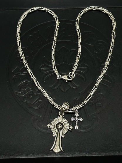 Chrome Hearts Sterling Silver Cross Necklace