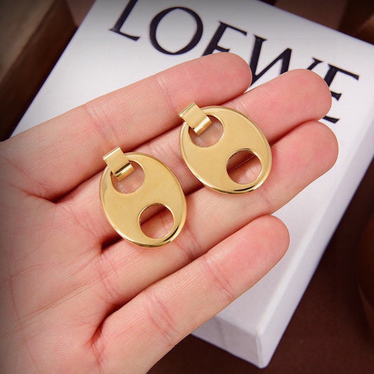 Loewe Brass Logo Earrings