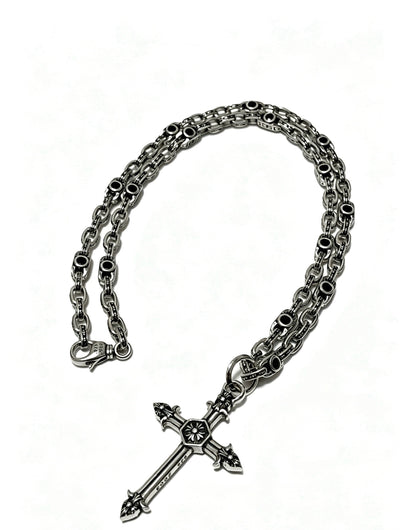 Chrome Hearts Sterling Silver Cross Necklace