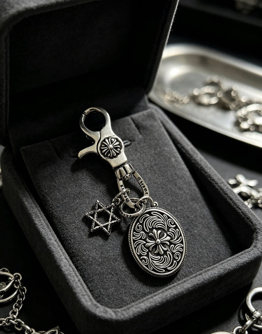 Chrome Hearts Sterling Silver Cross Keychain