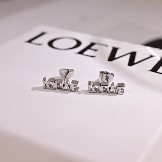Loewe Brass Logo Earrings