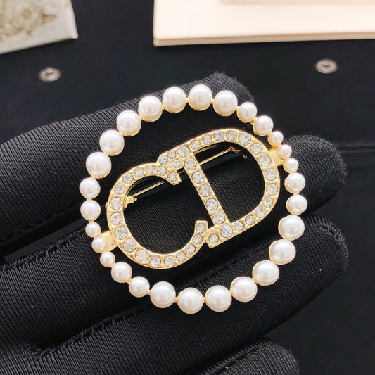 Dior Brass Round Brooch