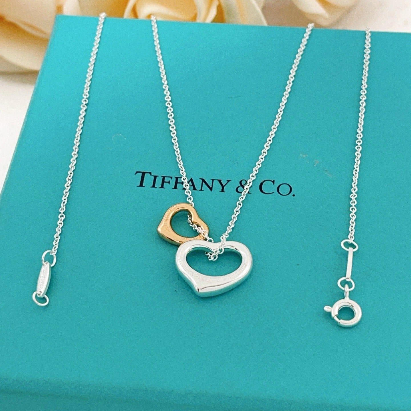 Tiffany & Co. Silver Brass Heart Necklace