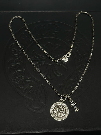 Chrome Hearts Sterling Silver Cross Necklace
