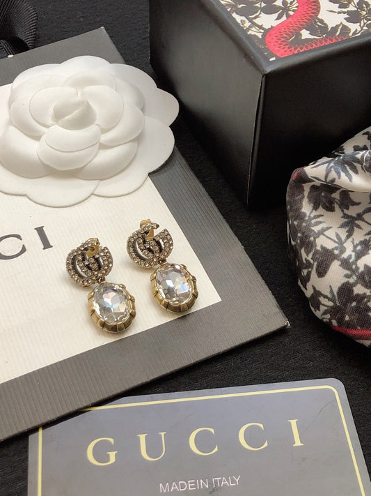 Gucci Brass & Sterling Silver Pearl Earrings